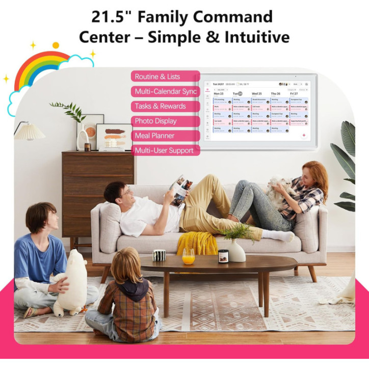 21.5 Full HD Touchscreen Digital Calendar & Smart Planner with LED Reminder Light – Wall Mount for Family Scheduling 21.5 Full HD Touchscreen Digital Calendar & Smart Planner with LED Reminder Light – Wall Mount for Family Scheduling