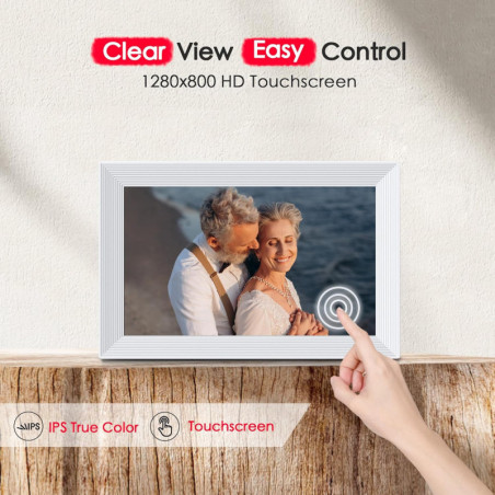 Cadre Photo Digital 10,1 HD WiFi 32Go - Idée Cadeau Parfaite