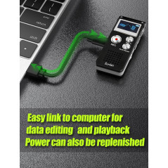 Digital Voice Recorder 16GB USB Rechargeable Dictaphone with Playback for Lectures - Compact Tape Recorder