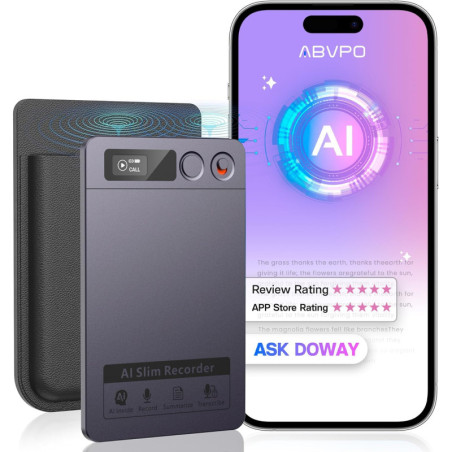 AI Voice Recorder Pro - Transcribe & Summarize, Noise Cancellation, 152 Languages, 64GB, App Control