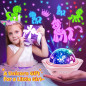 Projecteur lumineux licorne Onefire pour filles 4-6 ans, jouet rechargeable 360° avec 6 films, déco papillon