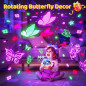 Projecteur lumineux licorne Onefire pour filles 4-6 ans, jouet rechargeable 360° avec 6 films, déco papillon