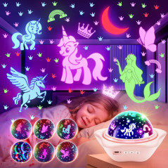 Onefire Girls Toys: 6-Film Unicorn Light Projector for Ages 4-6