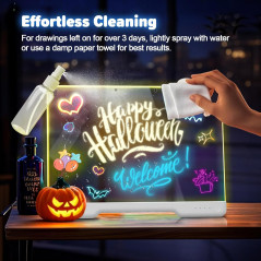 Tablette Lumineuse LED Rechargeable 16 avec 7 Couleurs, 5 Marqueurs & Livre à Tracer