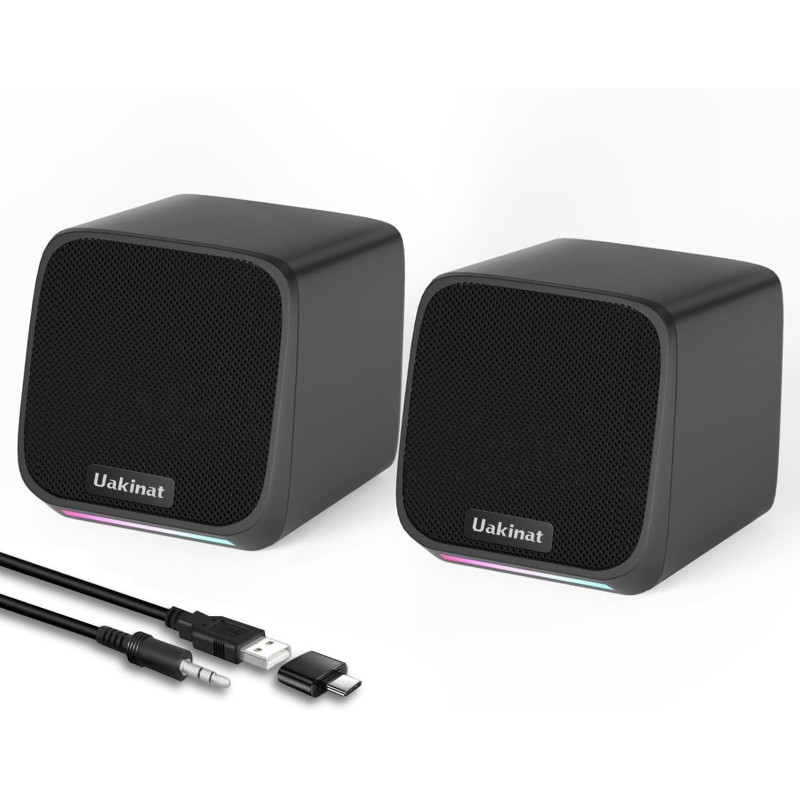 Haut-parleurs PC USB 3.5mm petits pour bureau et ordinateur