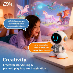 Robot interactif 2XL pour enfants – Jeux éducatifs, histoires, quiz, 40+ langues, contrôle parental sécurisé