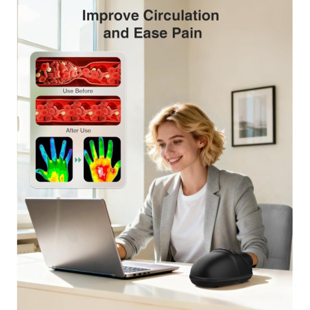 Medcursor Hand Massager with Heat & Compression for Pain Relief