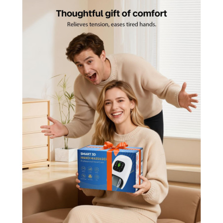 Appareil de Massage Main Chauffant et Compressif, 9 Modes, Soulagement Arthrite et Canal Carpien