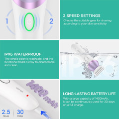 VOYOR 4-in-1 Electric Bikini & Body Shaver for Women with 4 Heads