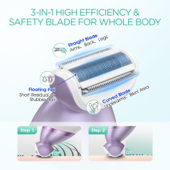 VOYOR 4-in-1 Electric Bikini & Body Shaver for Women with 4 Heads