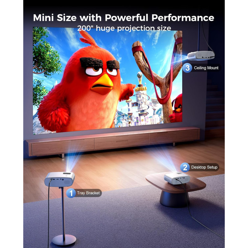 Mini Projecteur ELEPHAS 7000L HD 1080P pour Smartphone et TV