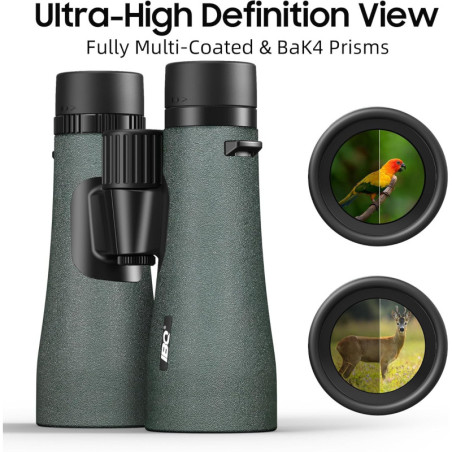 12x50 UHD Binoculars for Adults - Waterproof, Lightweight, Phone Adapter