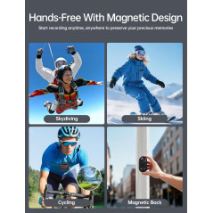 4K Mini Body Action Camera with WiFi, 64GB, Waterproof & Magnetic