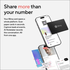 Blinq Digital NFC Business Card - Instant Tap Share, Compatible with iPhone & Android (Black)