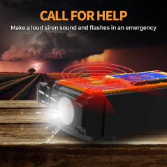 FosPower NOAA Emergency Weather Radio & Power Bank - Solar USB Hand Crank