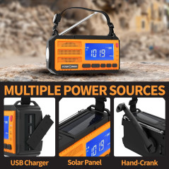 Radio Météo d'Urgence FosPower NOAA avec Batterie Portable 37000mWh