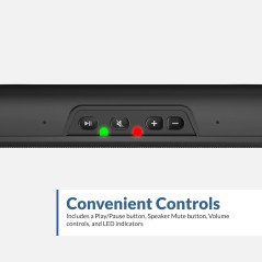 Cyber Acoustics CA-2890 : Barre HP USB stéréo facile à installer