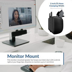 Cyber Acoustics CA-2890 USB Speaker Bar – Stereo, Clamp-On, USB Powered