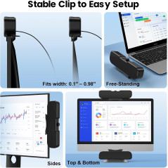 Haut-parleurs Cirqon PC USB avec bouton volume et pince robuste