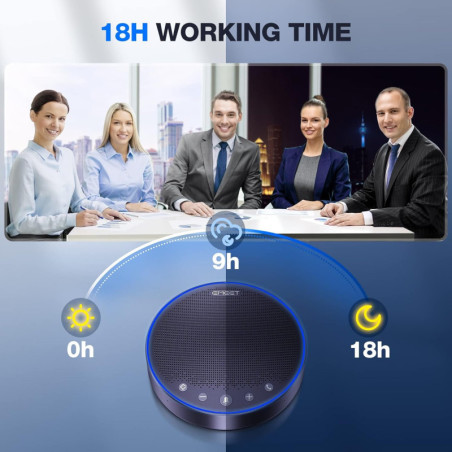 EMEET M3 Bluetooth Conference Speakerphone, 4 AI Mics, 360° Voice Pickup, 18H Talk, Zoom Certified