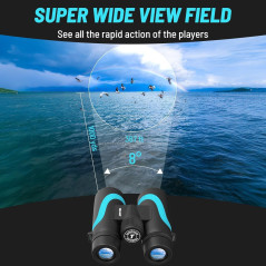 15x55 UHD High Powered Binoculars for Adults with Phone Adapter, Waterproof, Lightweight - Blue