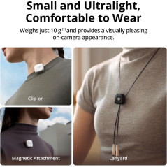 DJI Mic Mini Sans Fil - Micro Cravate 300m, iPhone & Android