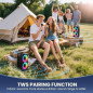 Enceinte Bluetooth avec 2 micros sans fil - Karaoke portable avec lumière, TWS, AUX, USB, TF, cadeau fête Enceinte Bluetooth avec 2 micros sans fil - Karaoke portable avec lumière, TWS, AUX, USB, TF, cadeau fête