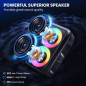 Bluetooth Party Speaker with 2 Wireless Mics, Karaoke, Lights, Rechargeable, TWS/AUX/USB/TF Card Support