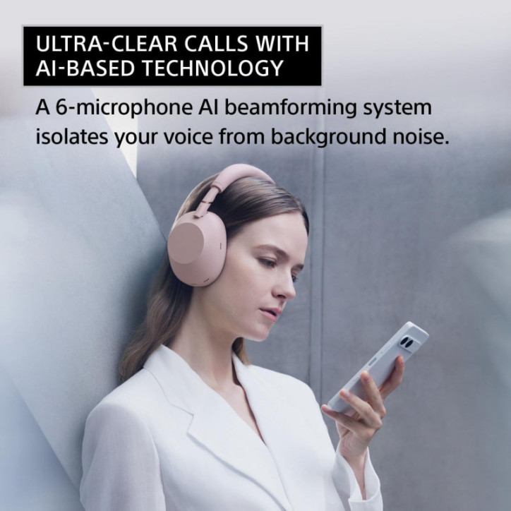 Sony WH-1000XM6 Wireless Noise Cancelling Headphones, HD NC Processor, 12 Mics, 30-Hour Battery, Black
