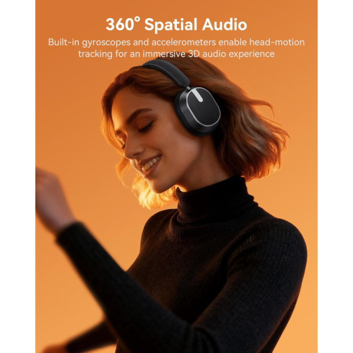 Casque Bluetooth 6.0 Bmani ANC hybride, 120h, 6 micros ENC, audio 360°, pour voyage et jeu Casque Bluetooth 6.0 Bmani ANC hybride, 120h, 6 micros ENC, audio 360°, pour voyage et jeu