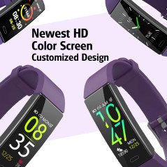 ZURURU Waterproof Fitness Tracker with Blood Pressure, Heart Rate, Sleep Monitor & Pedometer - Purple