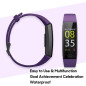ZURURU Tracker Fitness Étanche Moniteur Santé Sommeil Pression Cardiaque Homme Femme Violet ZURURU Tracker Fitness Étanche Moniteur Santé Sommeil Pression Cardiaque Homme Femme Violet