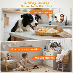 ZEEPORTE 2K Indoor Security Camera – Baby & Pet Monitor with Motion Detection, 2-Way Audio, Night Vision, Alexa Compatible