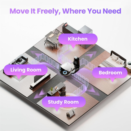 Enabot EBO Air 2 Plus FamilyBot 3K: AI Home Camera Robot with Night Vision