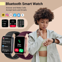 Montre Connectée Femme 1.8'' Alexa, Santé & Sport Étanche