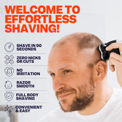 Freebird Rasoir Électrique Sans Fil Étanche pour Tête & Corps - Lames Rotatives FlexSeries Pro