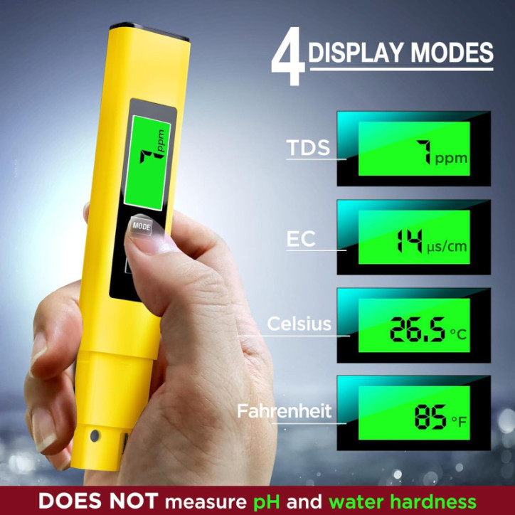 2025 4-in-1 Digital TDS Meter - Accurate TDS, EC & Temp (°C/°F) Water Tester 0-9999ppm for Drinking Water & More