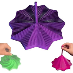 3D Printed Star Fidget Toy - Colorful Spiral Hexagon with Handles 2025