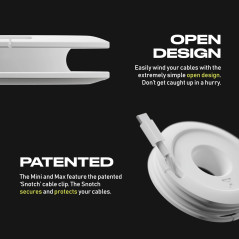 Side Winder Mini Headphone, Earbud & Charging Cable Organizer - Black, Travel Friendly