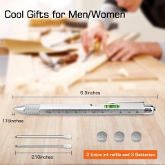 Stylo Multi-Tool 9-en-1 pour Hommes – Cadeau Pratique Papa