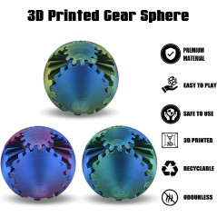 Gear Sphere 3D Imprimé - Jouet Anti-Stress Steampunk Vert