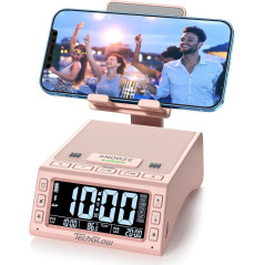Support pliable TechGlow avec enceinte Bluetooth sans fil - Rose
