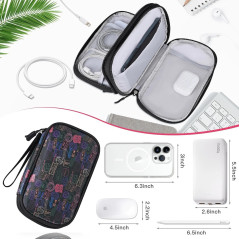COSHAYSOO Trousse Vintage Organiseur Câbles Électroniques Cadeau Voyage Femme Pratique et Unique