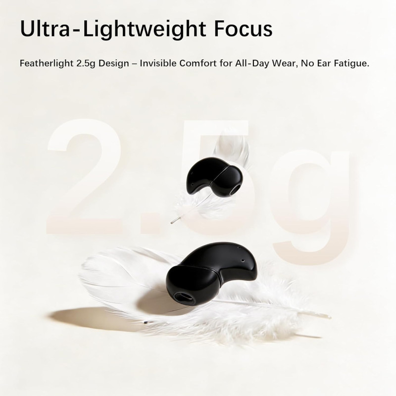 Sleep Earbuds with 53dB Noise Reduction, 80H Playtime & Snore Blocking