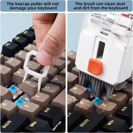 Kit de nettoyage clavier et écran tout-en-un pour PC, Mac, iPhone, iPad avec spray et brosse brevetée