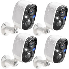 GMK Wireless 4-Pack 2K Outdoor Security Cameras with Color Night Vision