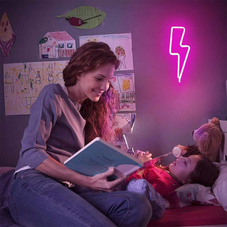 YouOKLight Pink Lightning Bolt Neon Sign – LED Wall & Night Light