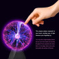 PowerTRC Boule Plasma 8, Lampe Nuit Réactive au Toucher & Son, Décor Maison & Cadeau Enfants PowerTRC Boule Plasma 8, Lampe Nuit Réactive au Toucher & Son, Décor Maison & Cadeau Enfants