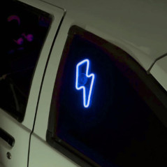 Lumières d'ambiance intérieures voiture LED éclair en forme d'éclair bleues pour fenêtre arrière triangulaire