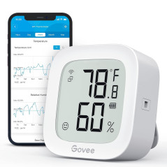 Govee WiFi Thermometer H5103 - Indoor Temp & Humidity Sensor with App Alerts